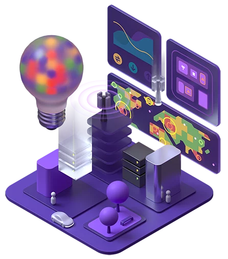 Abstract 3D isometric image of insight gained by Speedtest